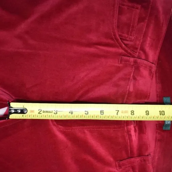 Lauren Ralph Lauren VTG 90s Bright Red Pant Sz 10 Velvety Soft Boot Cut Mid Rise - Picture 4 of 13